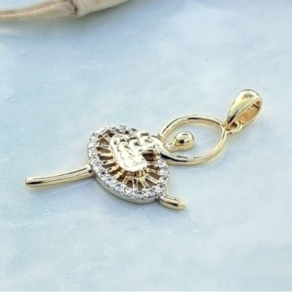 CLEARANCE 14k Gold Diamond Ballerina Dancer Pendant - Picture 7 of 10